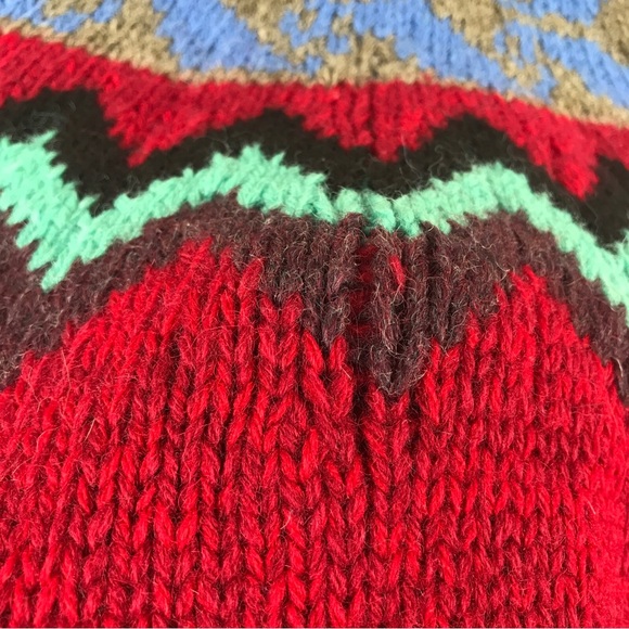 SOLD:  BANANA REPUBLIC Safari & Travel 100% Wool Chunky Geo Print Sweater Sz S - Picture 10 of 16
